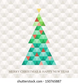 Christmas tree. Abstract background, hexagon pattern