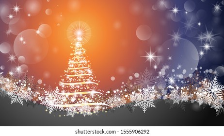 Christmas tree abstract background. Sparkling Christmas tree as symbol of Happy New Year and Merry Christmas holiday celebration. Bright shiny design Vector illustration