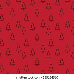 Christmas tree with abstract branches in flat design. Seamless.