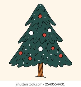 Christmas tree, abstract design, minimalistic vector, star icon, holiday tree