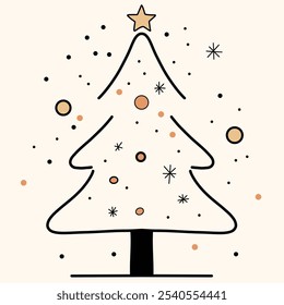 Árbol de navidad, diseño abstracto, Vector minimalista, icono de estrella, árbol de vacaciones
