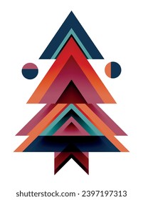 Árbol de Navidad. Resumen de triángulos geométricos Concepto de Año Nuevo