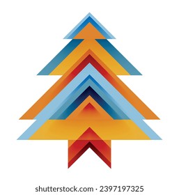 Árbol de Navidad. Resumen de triángulos geométricos Concepto de Año Nuevo