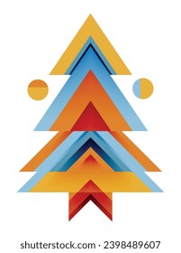 Christmas tree. Abstract geometric triangles New Year Concept