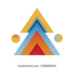 Christmas tree. Abstract geometric triangles New Year Concept