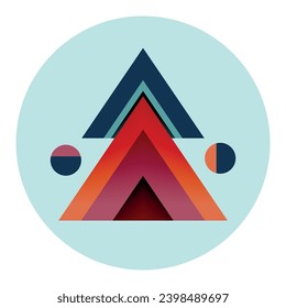 Christmas tree. Abstract geometric triangles New Year Concept