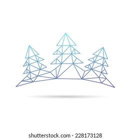 Christmas tree abstract isolated on a white backgrounds, vector illustration 