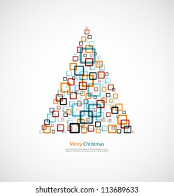 Christmas tree abstract square design