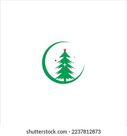 Christmas tree abstract with a star with geometric lines on a white background.