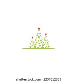 Christmas tree abstract with a star with geometric lines on a white background.