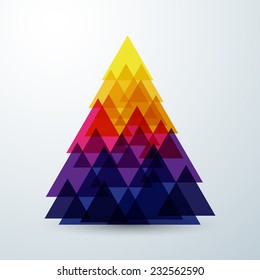 Christmas tree abstract triangle with colorful creative art geometric 2