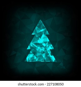 Christmas tree abstract vector illustration for holiday design. Party poster, greeting card, banner or invitation.