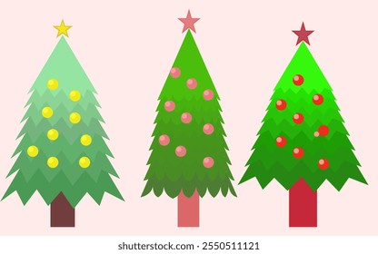 Christmas tree abstract vector set, Christmas trees design 