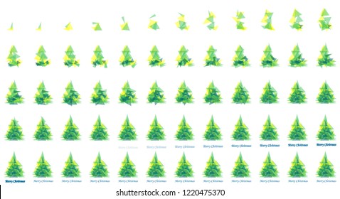 Christmas Tree Animation Sprite Sheet, Can Be Used For GIF Animation