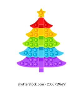 The Christmas tree is an anti-stress toy. Vector illustration