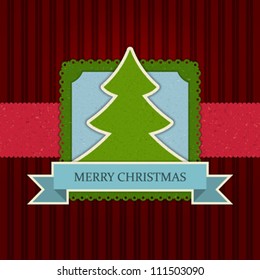 Christmas tree applique vector background