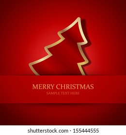 Christmas tree applique vector background. Christmas card or invitation. 