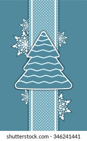 Christmas tree applique vector background