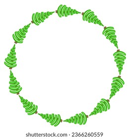 christmas tree art drawn round frame