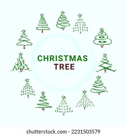 Ilustración vectorial de arte de árbol de Navidad