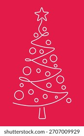 künstlerische Linien-Zeichnung des Weihnachtsbaums
