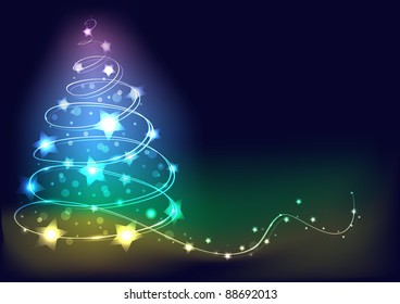 christmas tree background. abstract colorful vector illustration