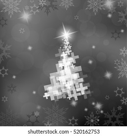 Christmas tree background created with plus signs - dark version