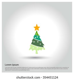 Christmas tree background, Creative Christmas tree Card, Abstract Christmas Tree