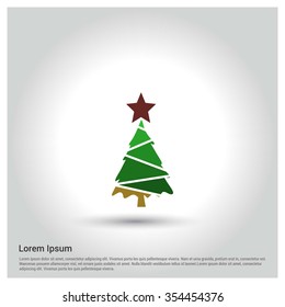 Christmas tree background, Creative Christmas tree Card, Abstract Christmas Tree