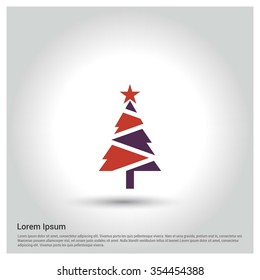 Christmas tree background, Creative Christmas tree Card, Abstract Christmas Tree