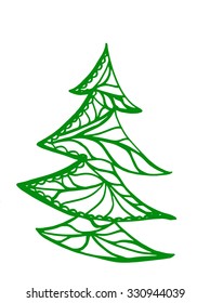 Christmas tree. Background. Doodling.