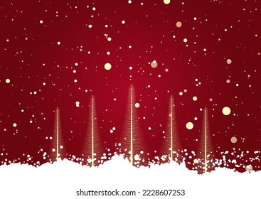 Christmas tree background with falling snow design