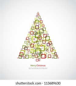 Christmas tree background made with square