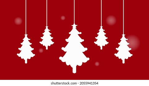 Christmas tree background. Minimal template design for card, poster, banner or etc. Vector illustration.