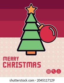 Christmas tree background, minimalist vector