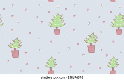 christmas tree background, new year seamless pattern