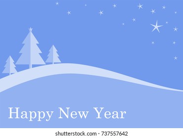 christmas tree background on blue flat