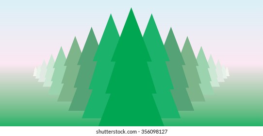 Christmas tree background. Pine tree shape pattern. Perspective background