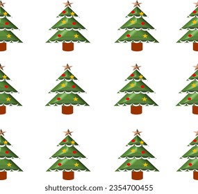 Christmas tree background,  repeat pattern design for fabric printing or wallpaper or x'mas paper wrap pattern