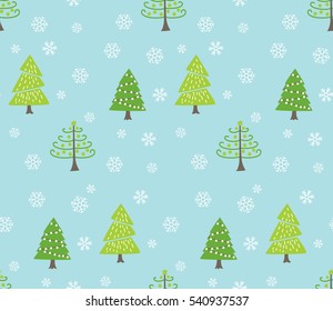 Christmas tree background with snowflake