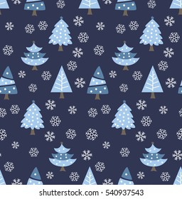 Christmas tree background with snowflake