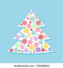 Christmas Tree Background with Snowflakes ,  Vector illustration.