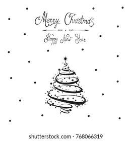Christmas Tree Background, Trendy Design Template. Vector illustration.