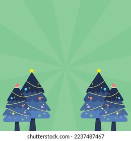 Christmas tree Background Vector Flat Style Download