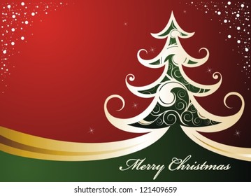 Christmas tree background. Vector Illustration