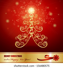 Christmas Tree Background - Vector Illustration, Graphic Design Editable For Your Design.
