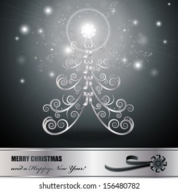 Christmas Tree Background - Vector Illustration, Graphic Design Editable For Your Design.