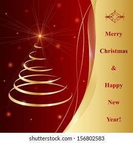 Christmas Tree Background - Vector Illustration, Graphic Design Editable For Your Design