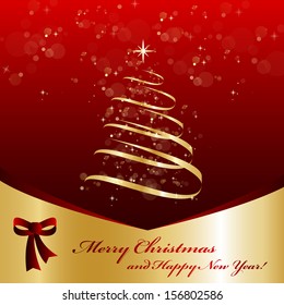 Christmas Tree Background - Vector Illustration, Graphic Design Editable For Your Design