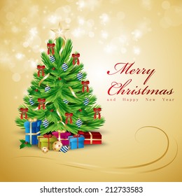 Christmas Tree Background - Vector Illustration, Graphic Design Editable For Your Design